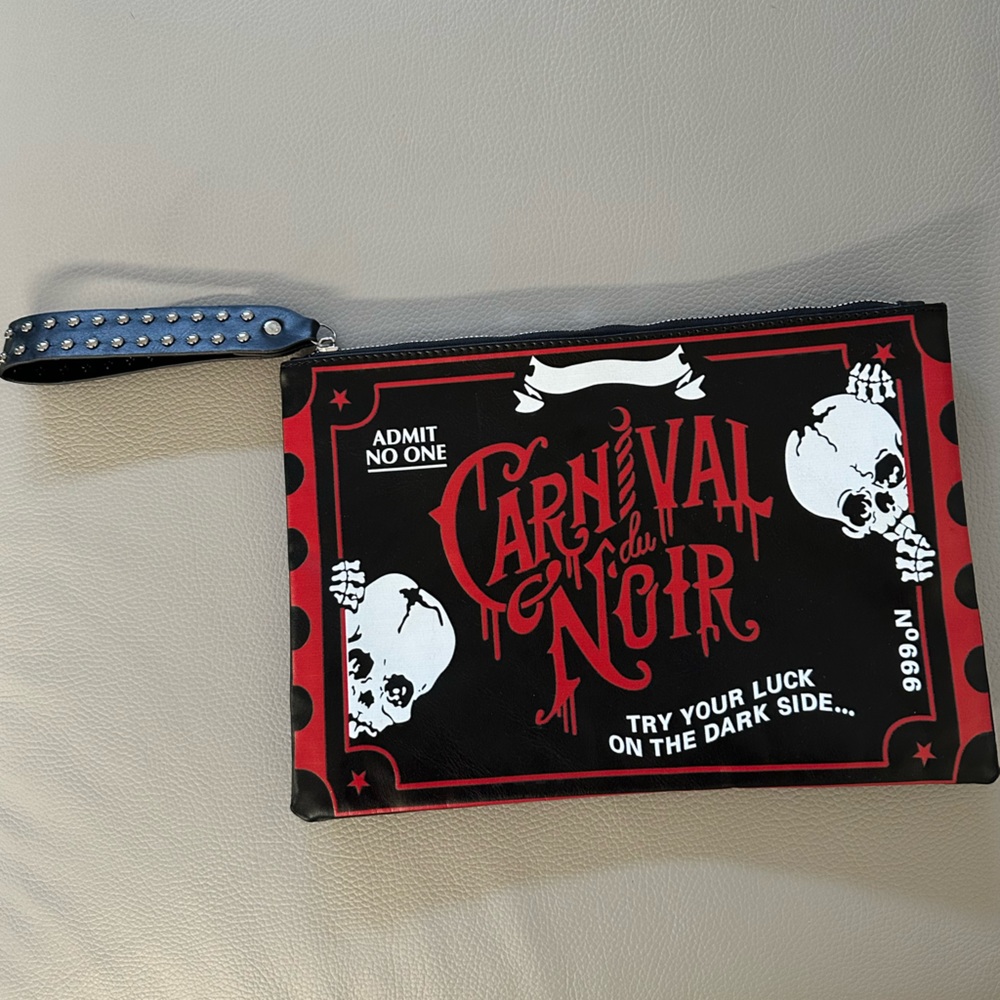 Carnival noir large pouch wristlet